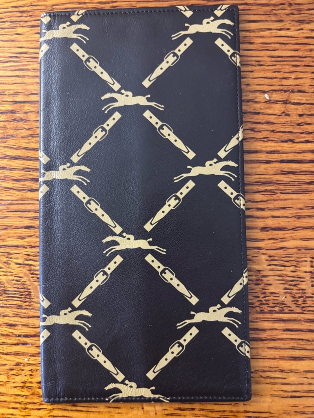 Longchamps Black & Gold Leather Wallet